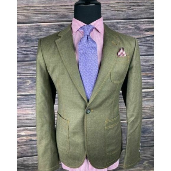 $1395.00 Emporio ARMANI "Green" Line Italian Brown Modern Sport Jacket 40 L / R - Picture 1 of 5
